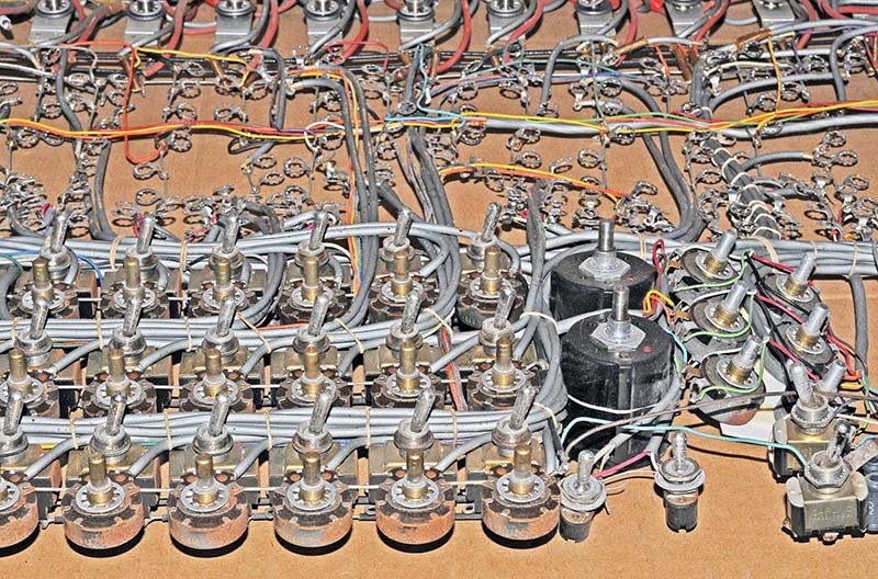 Interior view showing transformer and chassis condition before restoration