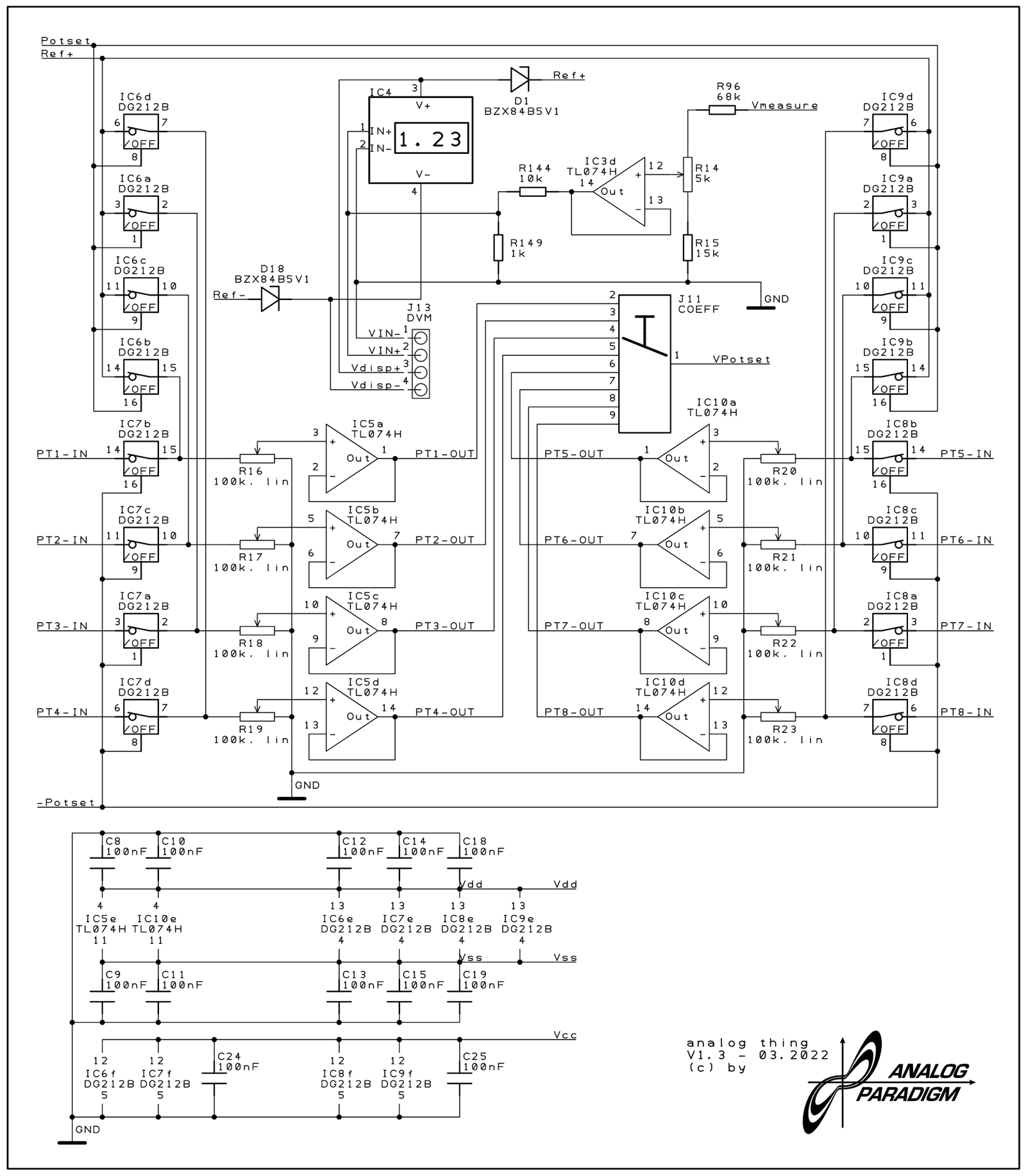 Base board sheet 02 — coefficient pots, buffers, and reference